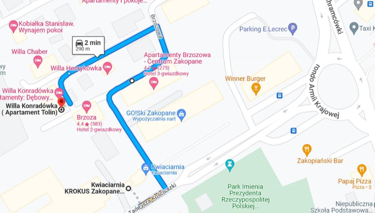 Willa Konradowka - Apartamenty Debowy, Klonowy, Kosowka I Limba Zakopane Buitenkant foto